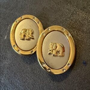 Gold Elephant Clip on earrings